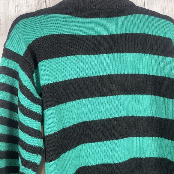 Vintage 80s Cherry Stix Limited CSL Sweater Women Small Stripe Green Black Retro - Picture 8 of 10